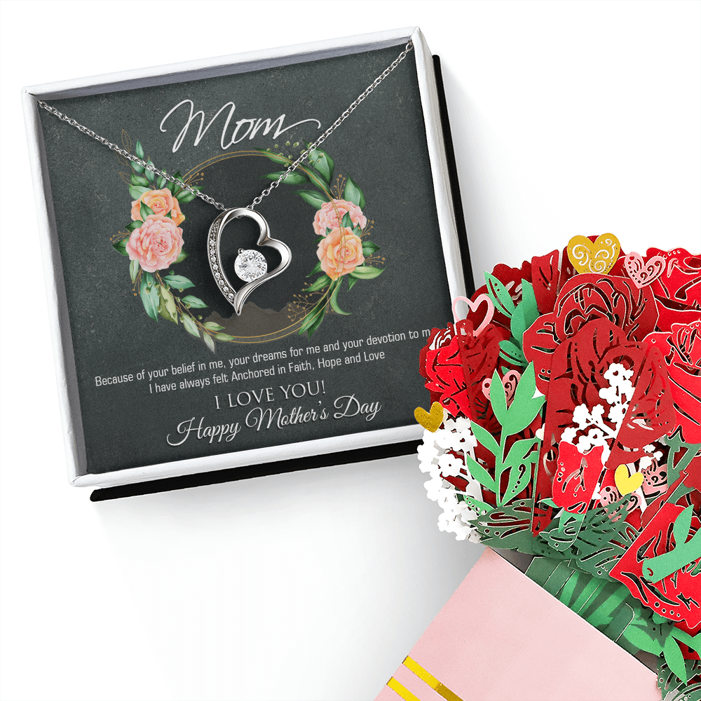 Forever Love Necklace & Sweetest Devotion Flower Bouquet