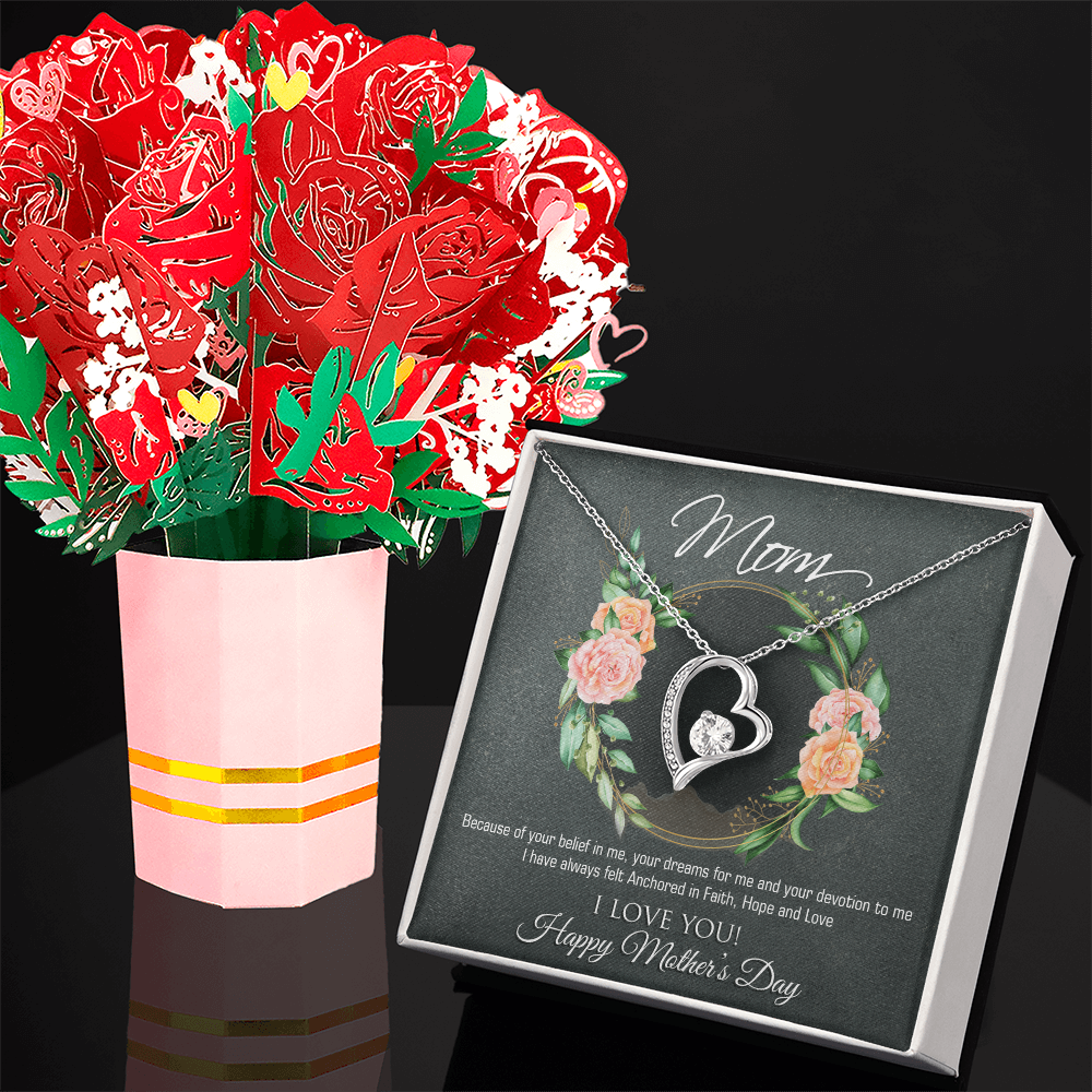 Forever Love Necklace & Sweetest Devotion Flower Bouquet