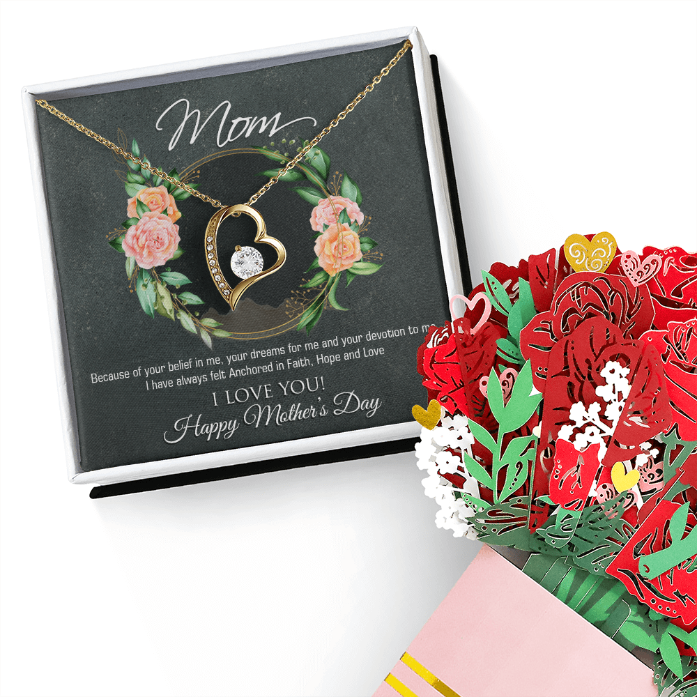 Forever Love Necklace & Sweetest Devotion Flower Bouquet
