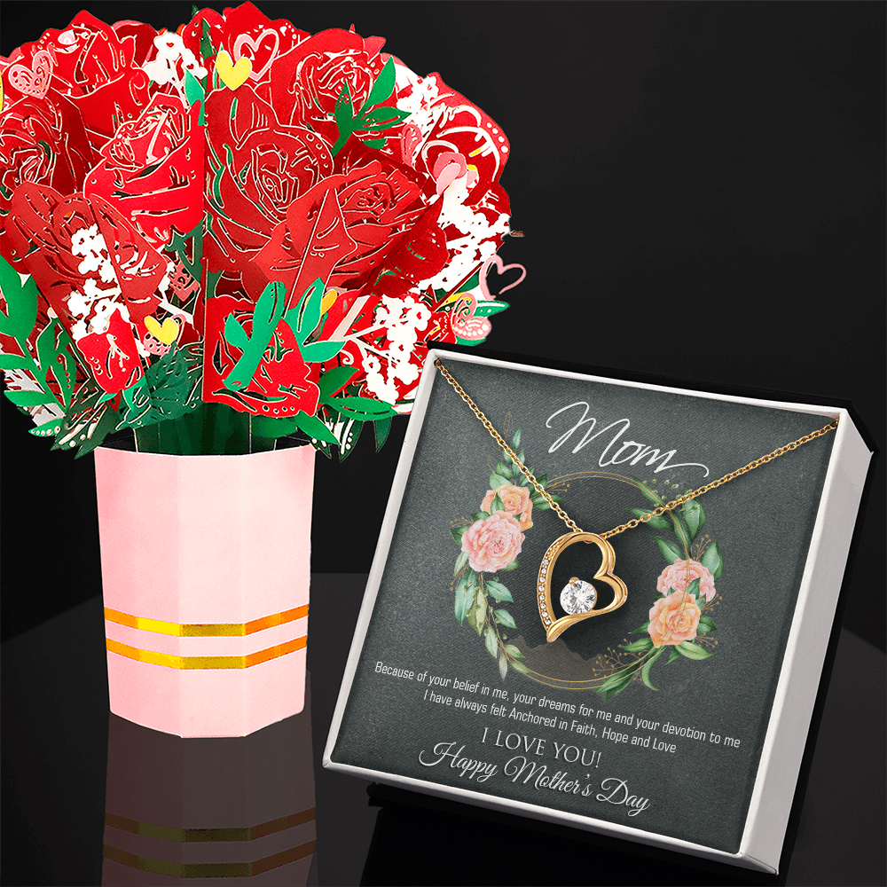 Forever Love Necklace & Sweetest Devotion Flower Bouquet