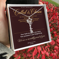 Graduation Cap Name Necklace | Personalized Gift for Her | Class of 2026 | Burgundy Message Card